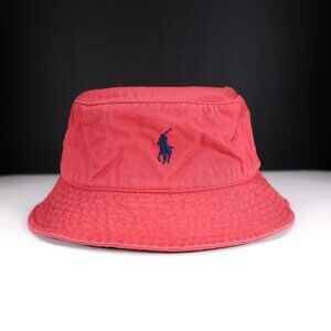 NWT Polo Ralph Lauren Women Beachside Pony Bucket Hat "NANTUCKET RED" Size S/M